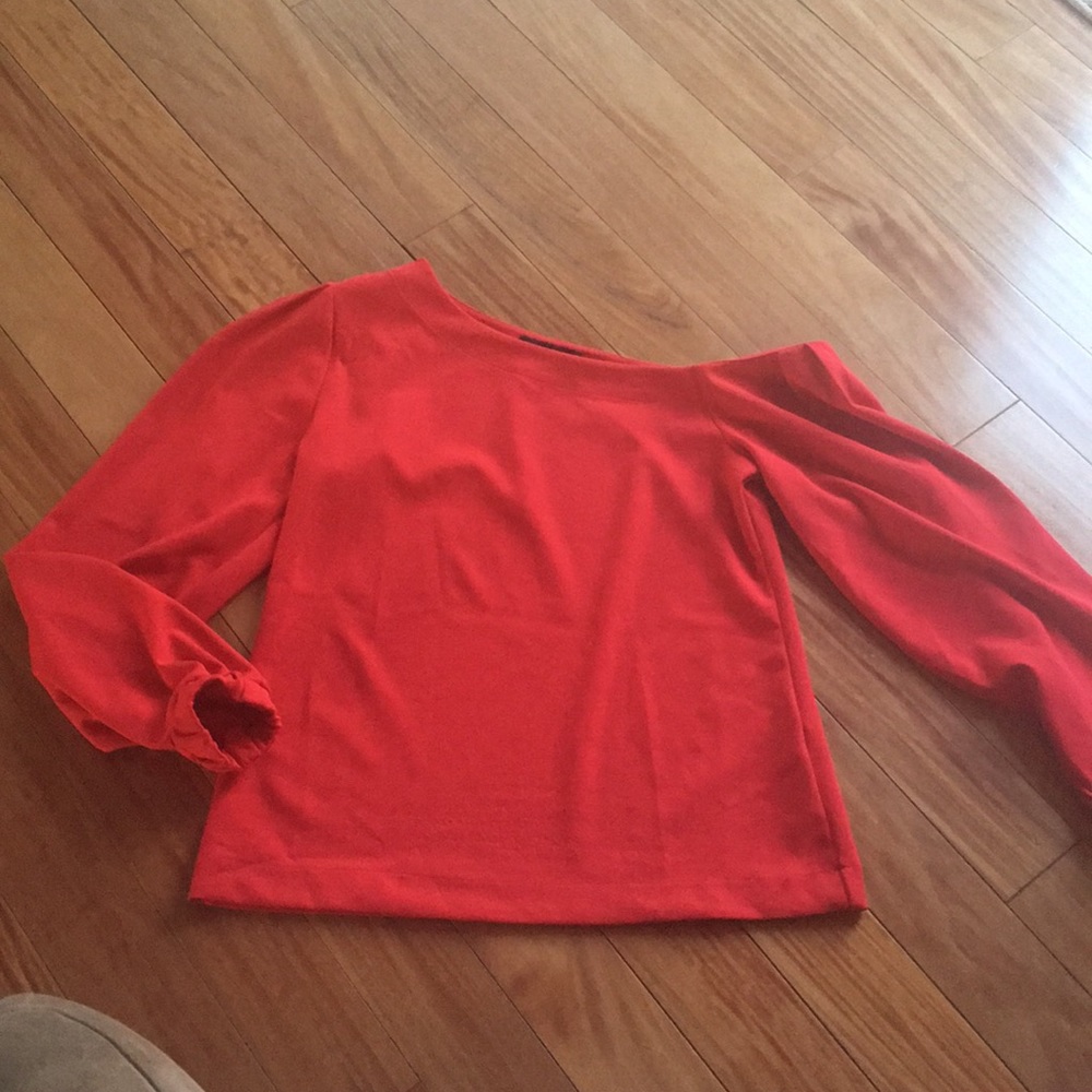 Banana Republic one shoulder long sleeve shirt.